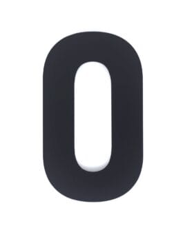 Hausnummer 0 – Schriftart Bahnschrift – 25 cm hoch – Matt schwarz