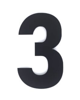 Hausnummer 3 – Schriftart Bahnschrift – 25 cm hoch – Matt schwarz