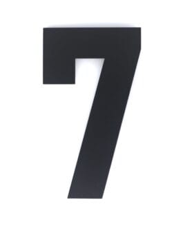 Hausnummer 7 – Schriftart Bahnschrift – 25 cm hoch – Mattschwarz