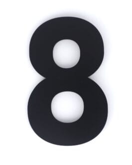 Hausnummer 8 – Schriftart Bahnschrift – 25 cm hoch – Mattschwarz