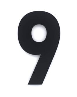 Hausnummer 9 – Schriftart Bahnschrift – 25 cm hoch – Mattschwarz
