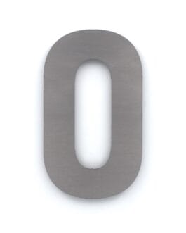 Hausnummer 0 – Schriftart Bahnschrift – 25 cm hoch – Edelstahl