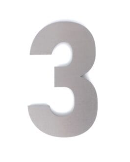Hausnummer 3 – Schriftart Bahnschrift – 25 cm hoch – Edelstahl