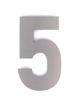 Hausnummer 5 – Schriftart Bahnschrift – 25 cm hoch – Edelstahl