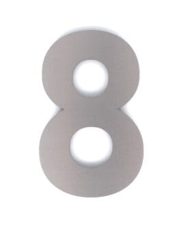 Hausnummer 8 – Schriftart Bahnschrift – 25 cm hoch – Edelstahl