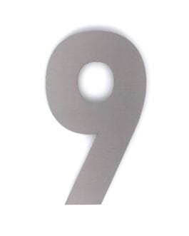 Hausnummer 9 – Schriftart Bahnschrift – 25 cm hoch – Edelstahl
