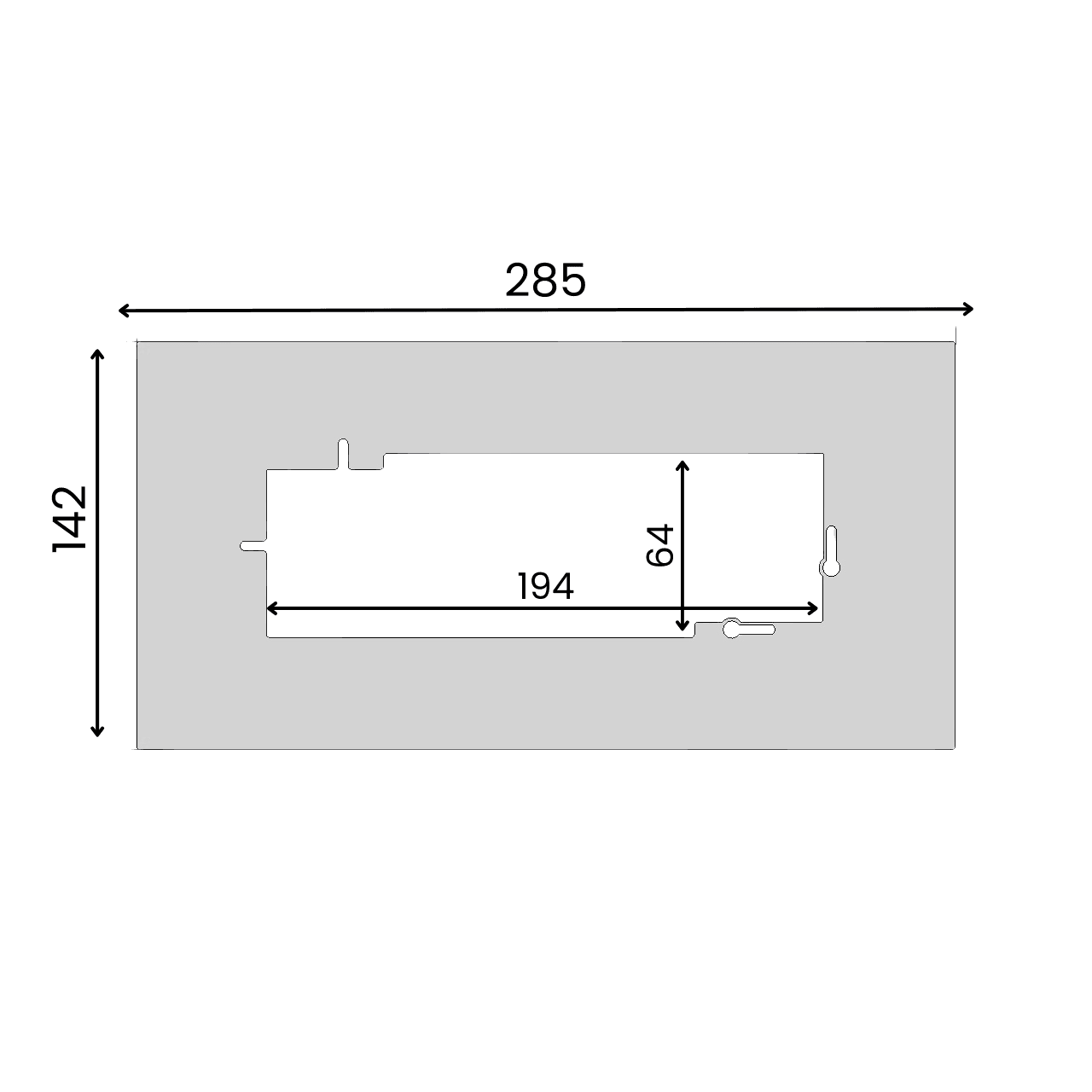 Unterputzdose Abdeckplatte Schwarz 3-fach mit 3 cm Abdeckung – RAL 9005 matt – Bild 2